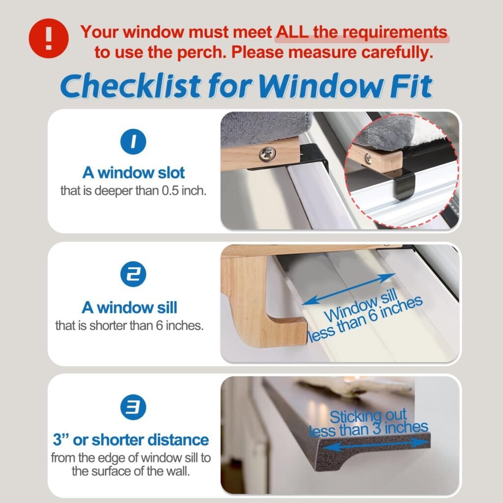 Zakkart Cat Perch for Window Sill with Bolster - Orthopedic Hammock Design with Premium Hardwood Robust Metal Frame - Cat Window Seat for Large Cats and Kittens - Natural Color Wood with Brown Bed