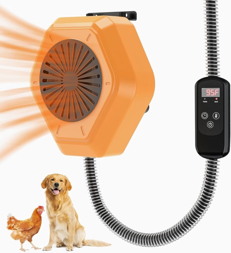 800W Dog House Heater, Wall Mount, 10ft Anti Bite Cord, Waterproof Control, Outdoor Pet Heater Warmer for Chicken Coop Kennel Barn Cat Cage Rabbit Livestock (800, Watts)