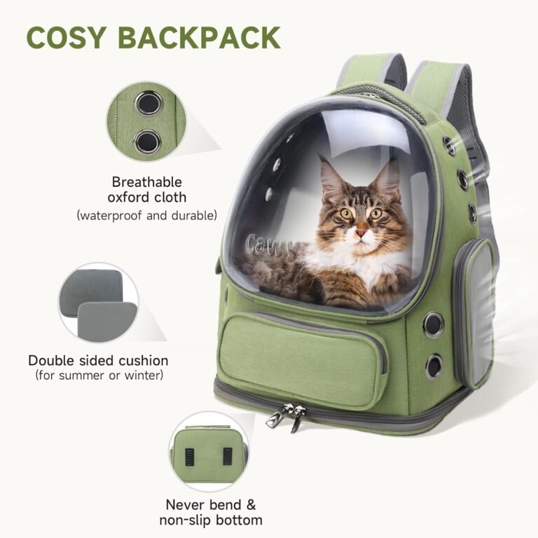 Cat backpack carrier breathable cat carrier large space bubble pet backpack for kitty small dog up to 15lbs transparent 1