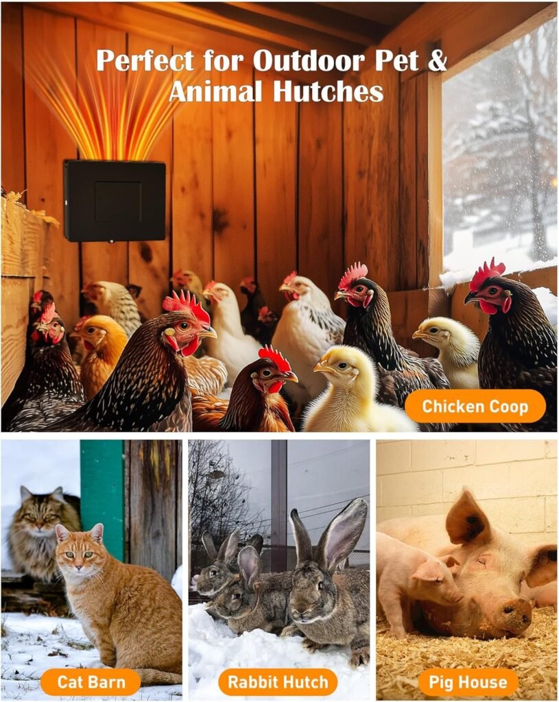 PETNF Dog House Heater, 32℉-122℉ Temp Control, Near-Silent No Fan 30% Energy-Save ECO Mode, Overheat Protection 6.6ft Chew-Resistant Cord, Outdoor Dog House/Chicken Coop, Puppies/Preg/Senior Dogs PETNF Dog House Heater, 32℉-122℉ Temp Control, Near-Silent No Fan 30% Energy-Save ECO Mode, Overheat Protection 6.6ft Chew-Resistant Cord, Outdoor Dog House/Chicken Coop, Puppies/Preg/Senior Dogs