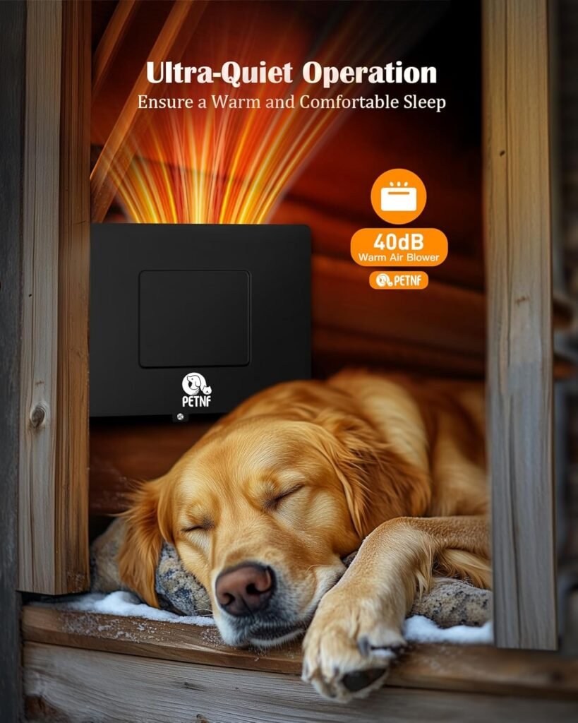 PETNF Dog House Heater, 32℉-122℉ Temp Control, Near-Silent No Fan 30% Energy-Save ECO Mode, Overheat Protection 6.6ft Chew-Resistant Cord, Outdoor Dog House/Chicken Coop, Puppies/Preg/Senior Dogs PETNF Dog House Heater, 32℉-122℉ Temp Control, Near-Silent No Fan 30% Energy-Save ECO Mode, Overheat Protection 6.6ft Chew-Resistant Cord, Outdoor Dog House/Chicken Coop, Puppies/Preg/Senior Dogs