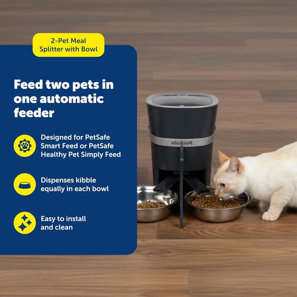 PetSafe Smart Feed Pet Feeder, Automatic Cat Feeder, Automatic Dog Feeder with App, Compatible With Alexa, Apple, Android, Backup Batteries For Power Outage, Black