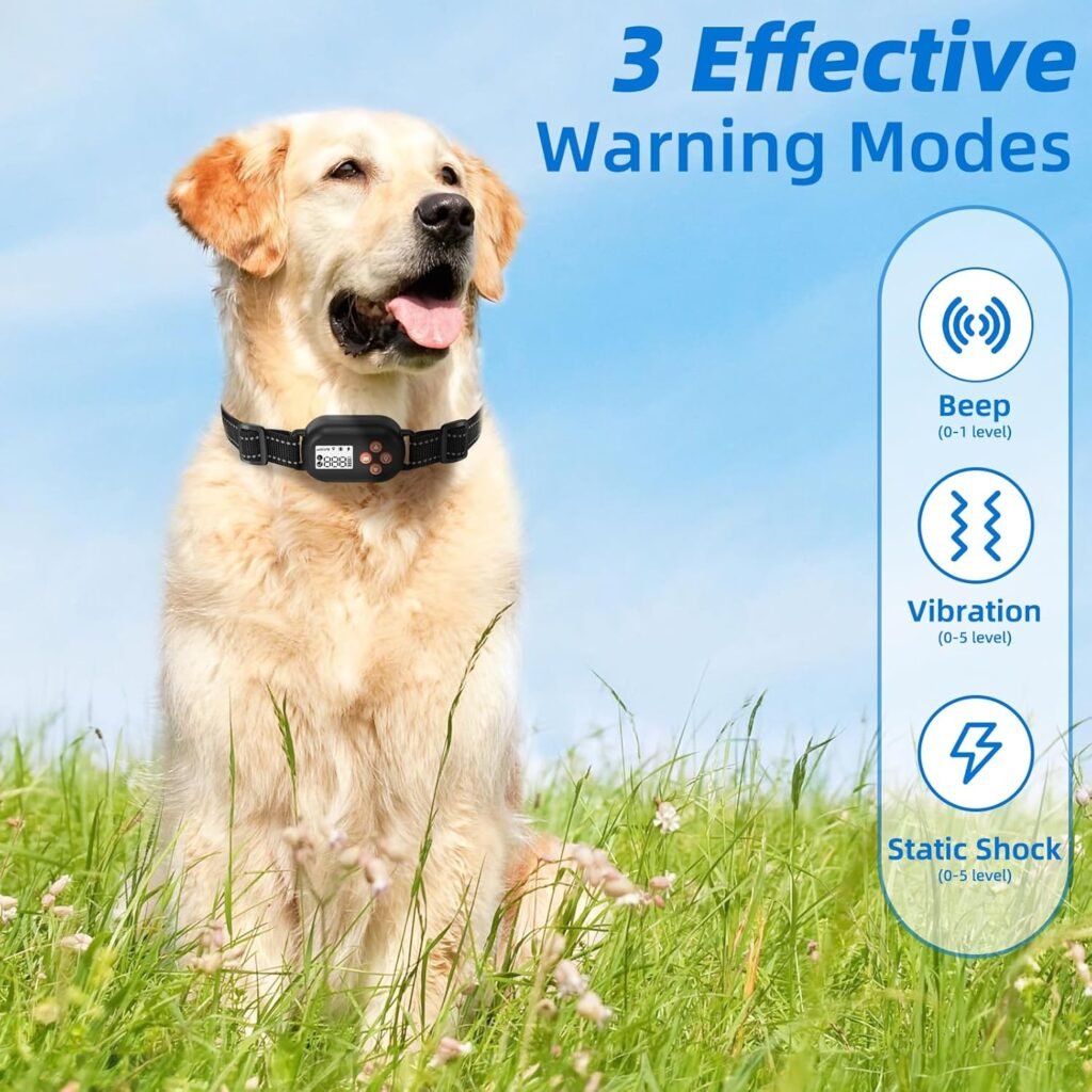 GPS Wireless Dog Fence, Electric Pet Fence System, IPX6 Waterproof Collar, Beep Vibration Shock Correction, for Dogs Over 18 Lbs