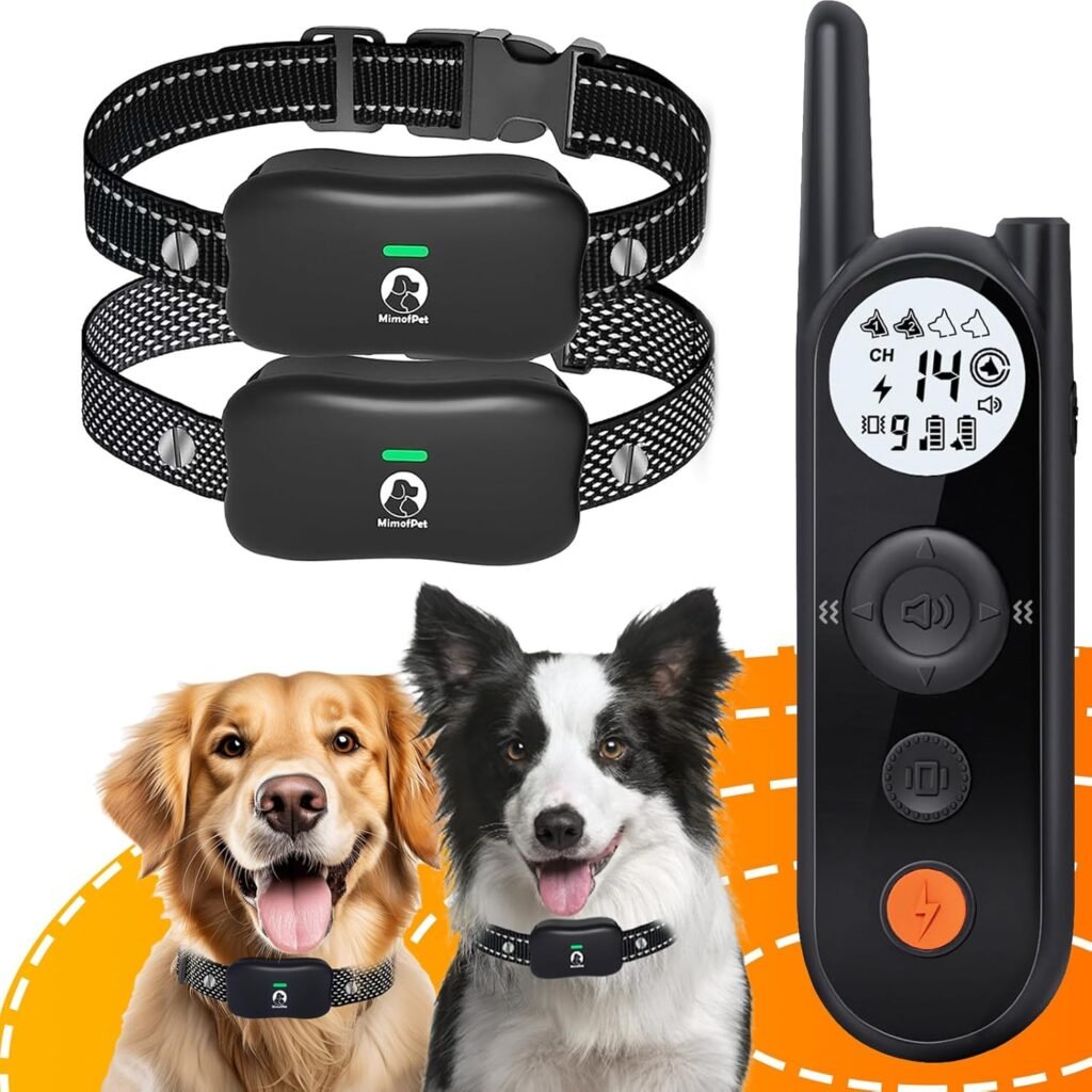MIMOFPET Wireless Dog Fence System for 2 Dogs - Up to 3500ft Adjustable Electric Fence,Waterproof Training Collar Rechargeable,Pet Containment System for Large Medium Dogs MIMOFPET Wireless Dog Fence System for 2 Dogs - Up to 3500ft Adjustable Electric Fence,Waterproof Training Collar Rechargeable,Pet Containment System for Large Medium Dogs