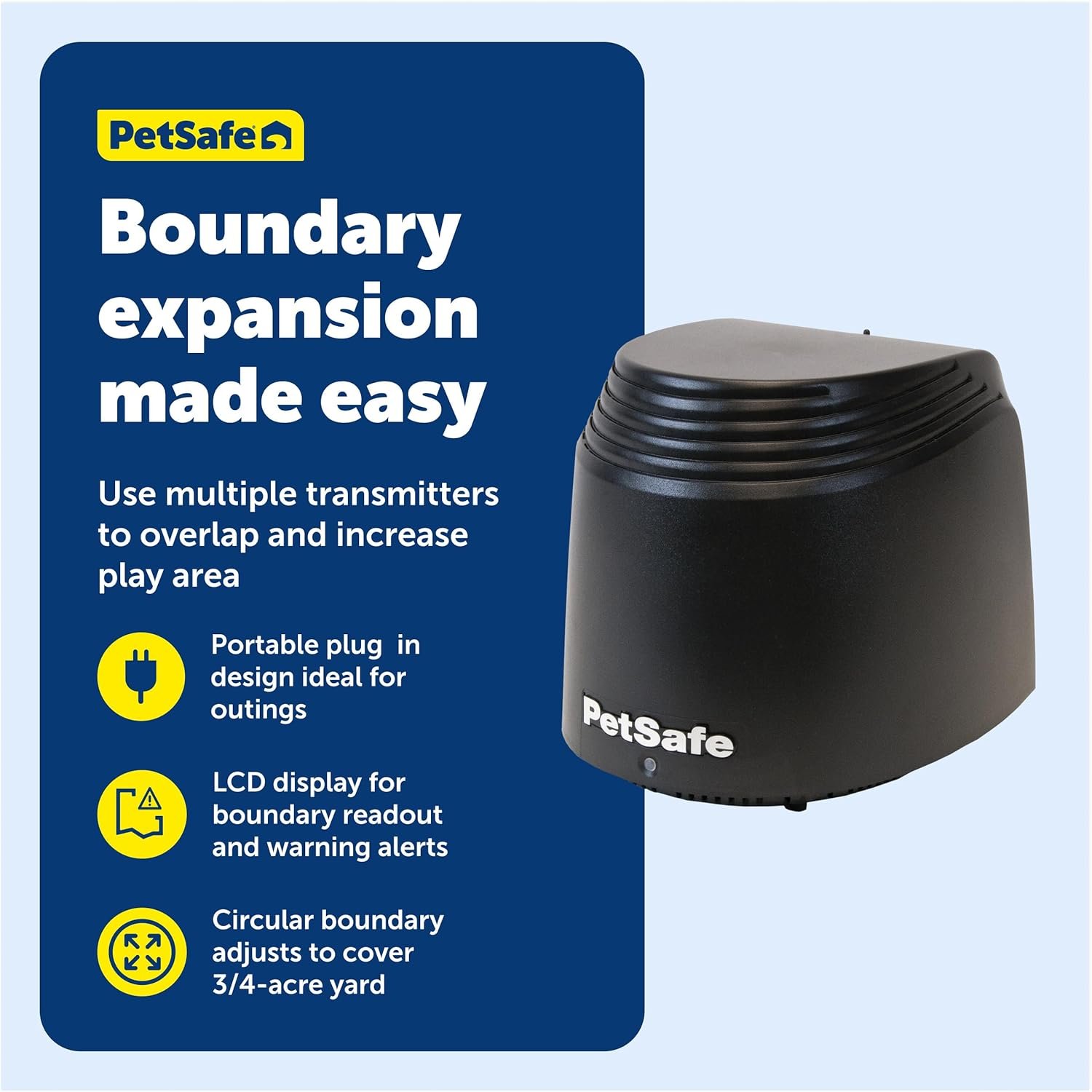 Petsafe stay play compact wireless fence portable no dig covers up to 34 acre for dogs 5lb