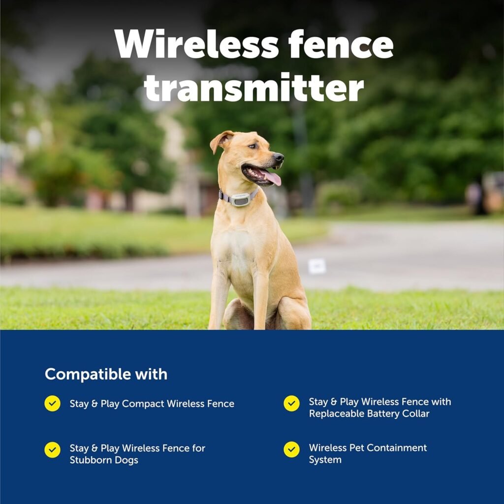 PetSafe Stay  Play Compact Wireless Fence - Portable  No-Dig - Covers Up to 3/4 Acre - for Dogs 5lb+