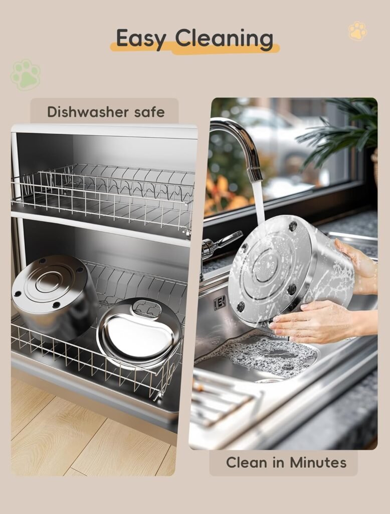 Wireless Cat Water Fountain, 135fl.oz/4L Stainless Steel Cat Fountain Battery Operated, Pet Water Dispenser Cordless for Cats  Dogs Indoor (1 Set Filter)