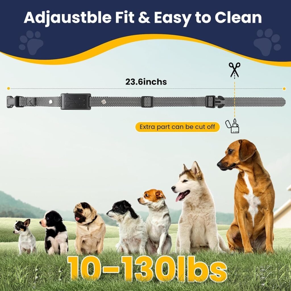 Wireless Dog Fence, Electric Fence for Dogs, Training Collar with Remote System 185 Days Standby Time, Waterproof  Flash Light Portable Dog Perimeter Collar with 3 Training Mode for 2 Dogs