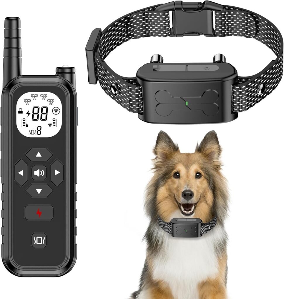 Wireless Dog Fence, Electric Fence for Dogs, Training Collar with Remote System 185 Days Standby Time, Waterproof  Flash Light Portable Dog Perimeter Collar with 3 Training Mode for 2 Dogs