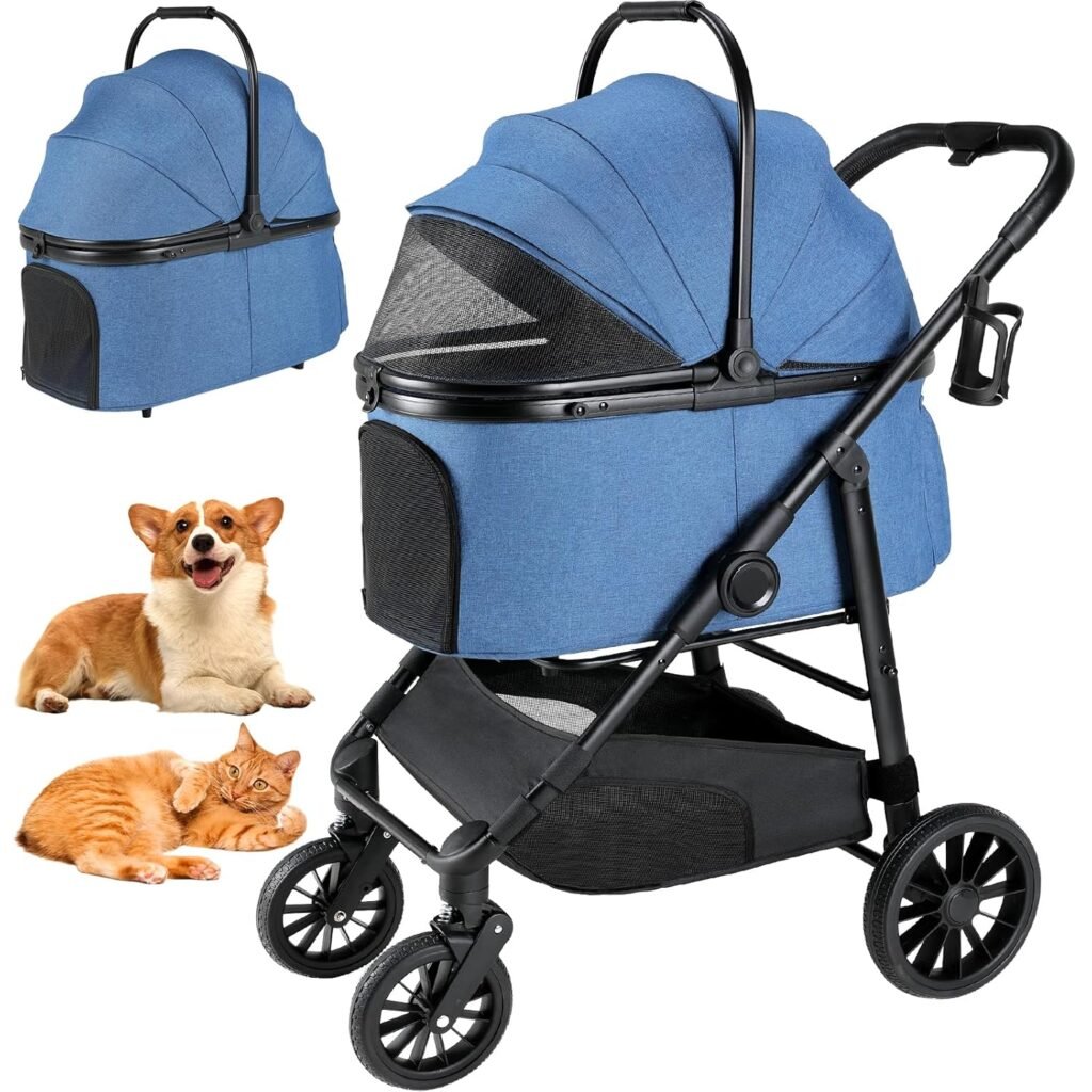 MAMIZO Pet Stroller for Medium Dogs Cats Up to lbs, All-Terrain 3-in-1 Dog Stroller with Detachable Carrier, Rubber Wheels, One-Click Folding, Storage Basket Cup Holder, for Senior Dogs Cats MAMIZO Pet Stroller for Medium Dogs Cats Up to lbs, All-Terrain 3-in-1 Dog Stroller with Detachable Carrier, Rubber Wheels, One-Click Folding, Storage Basket Cup Holder, for Senior Dogs Cats