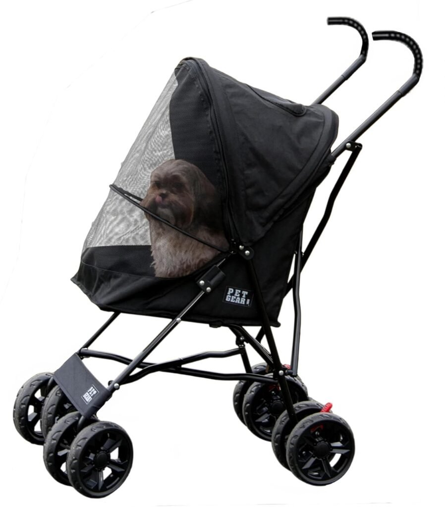 Pet Gear Travel Lite Plus Stroller, Compact, Easy Fold, No Assembly Required, Large Wheels for Cats and Dogs up to pounds, Midnight Black Pet Gear Travel Lite Plus Stroller, Compact, Easy Fold, No Assembly Required, Large Wheels for Cats and Dogs up to pounds, Midnight Black
